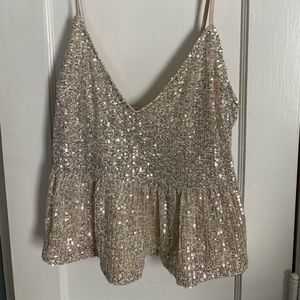 Gold Peplum Top